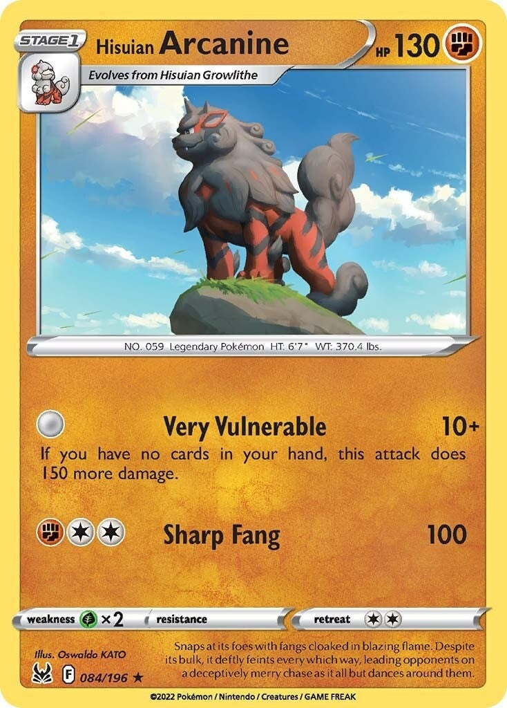 Image for Hisuian Arcanine (084/196) (SWSH11: Lost Origin) - Pokemon