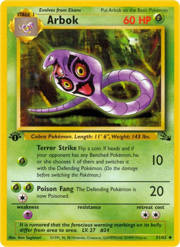 Image for Arbok (31/62) (Fossil) - Pokemon