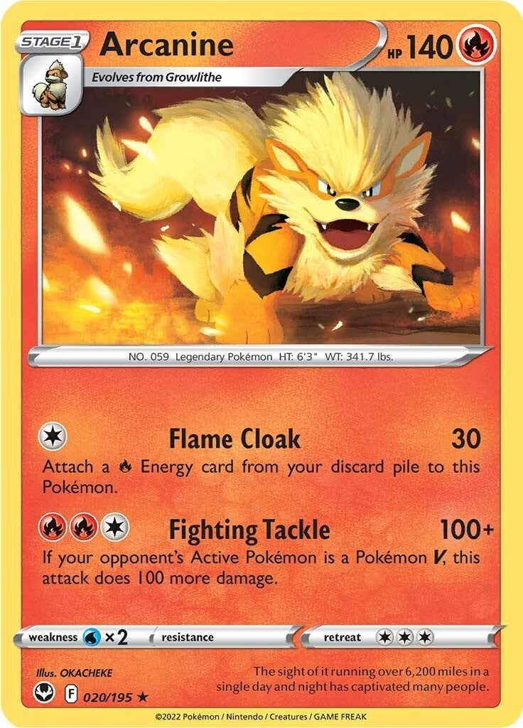 Image for Arcanine (020/195) (SWSH12: Silver Tempest) - Pokemon