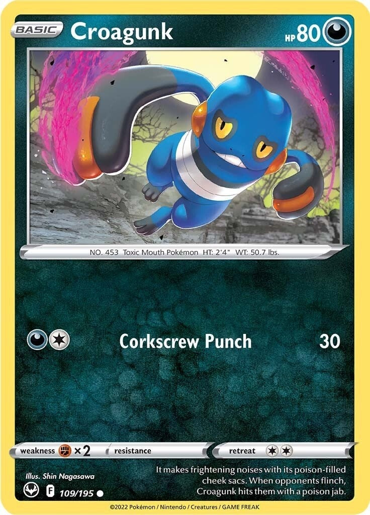Image for Croagunk (109/195) (SWSH12: Silver Tempest) - Pokemon