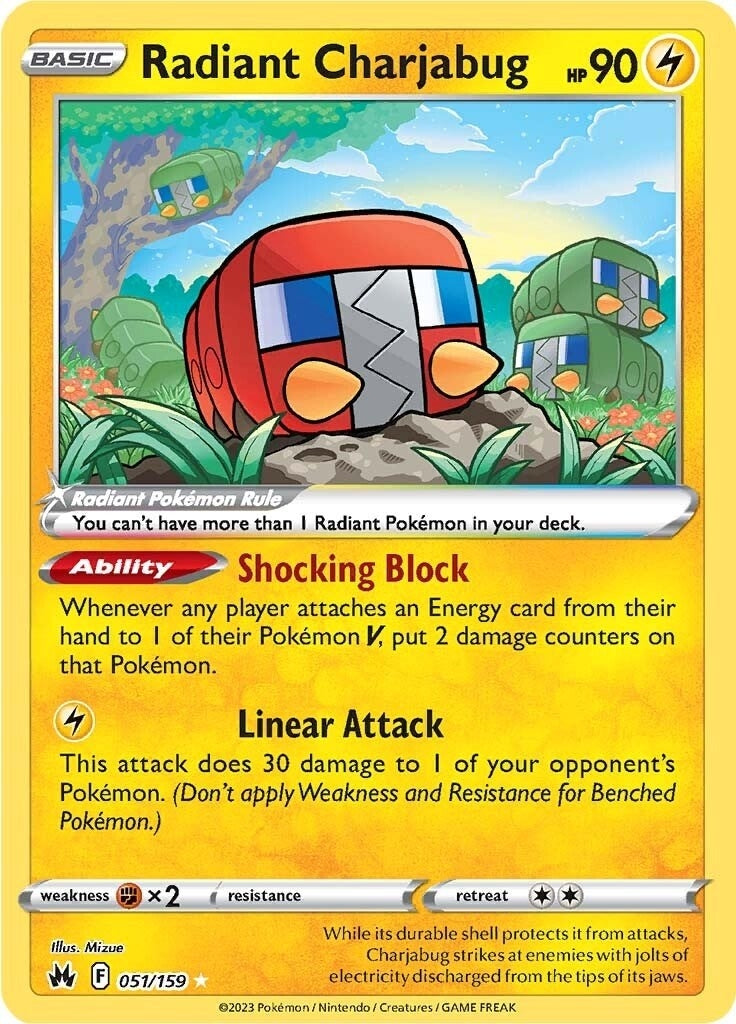 Image for Radiant Charjabug (051/159) (Crown Zenith) - Pokemon