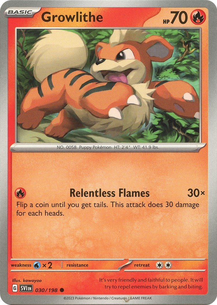 Image for Growlithe (030/198) (SV01: Scarlet & Violet Base Set) - Pokemon