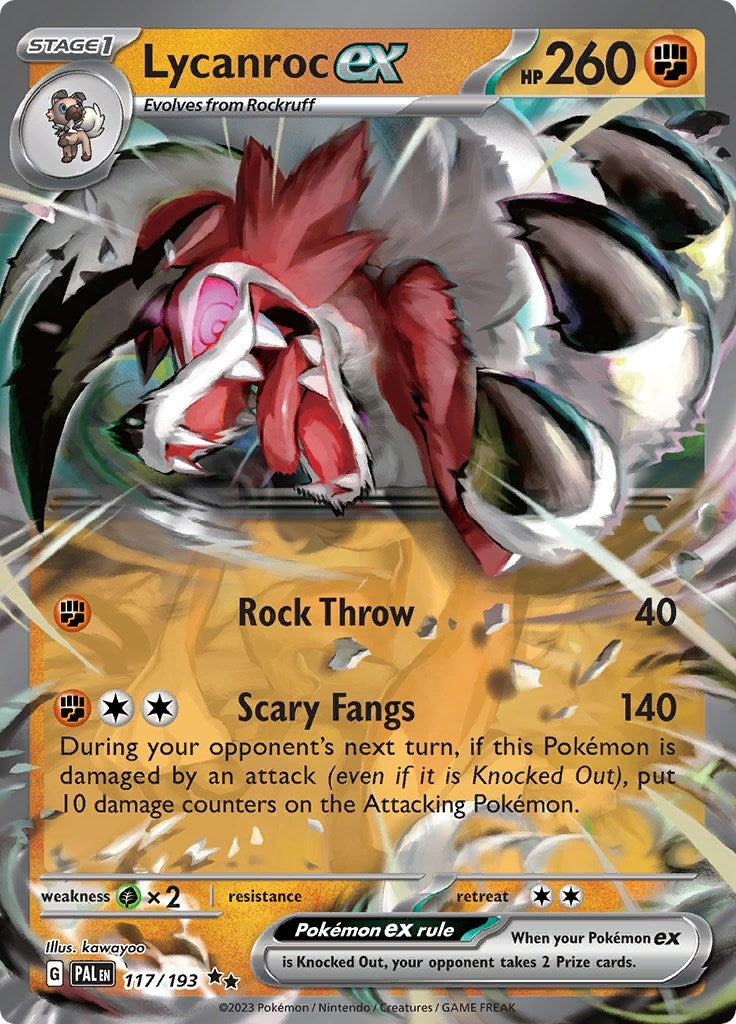 Image for Lycanroc ex (117/193) (SV02: Paldea Evolved) - Pokemon