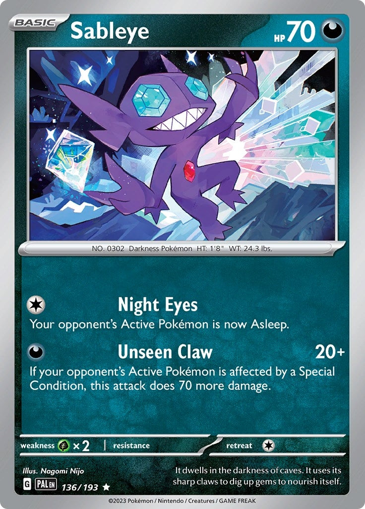 Image for Sableye (136/193) (SV02: Paldea Evolved) - Pokemon