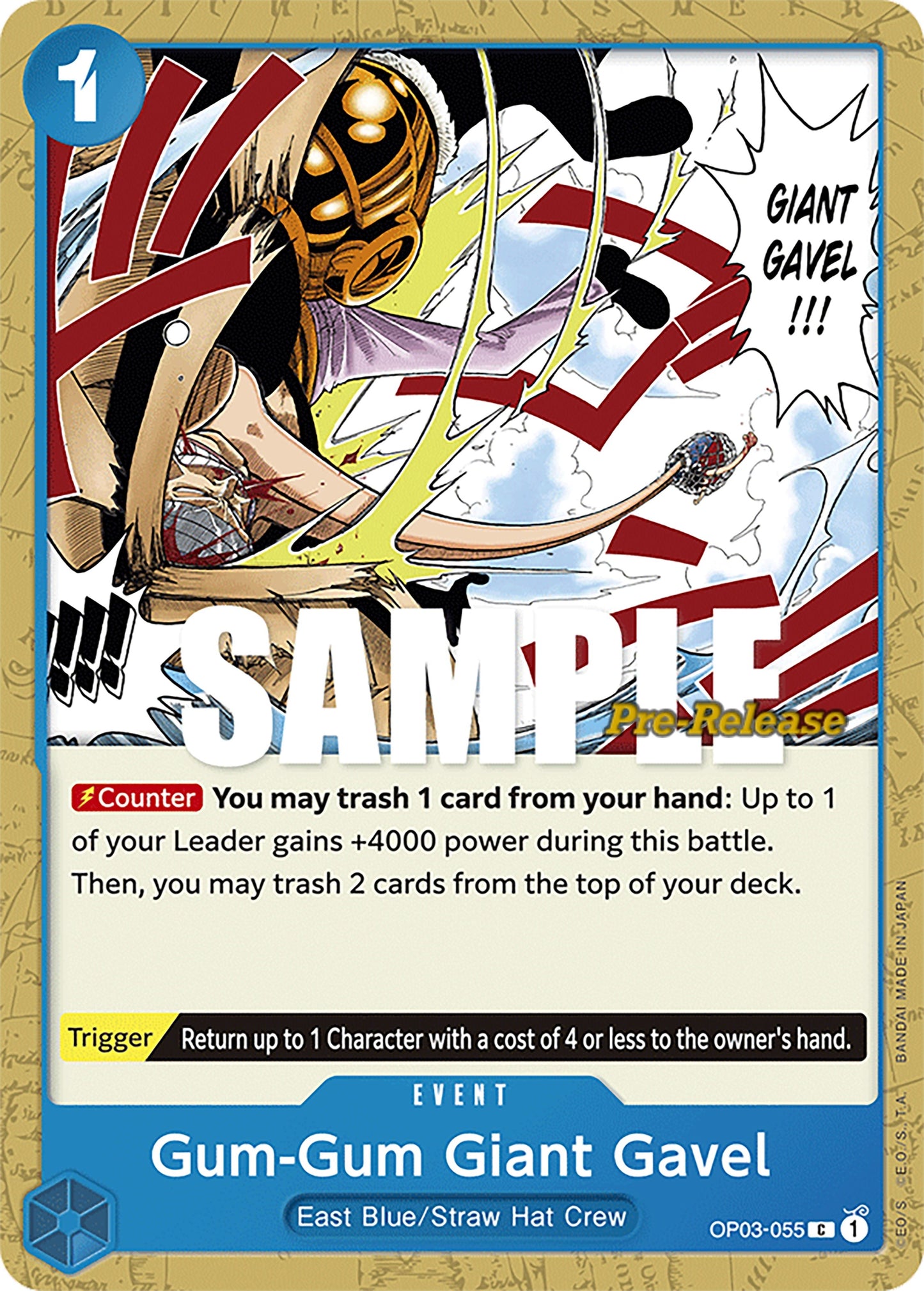 Image for Gum-Gum Giant Gavel (OP03-055) (Pillars of Strength Pre-Release Cards) - One Piece Card Game