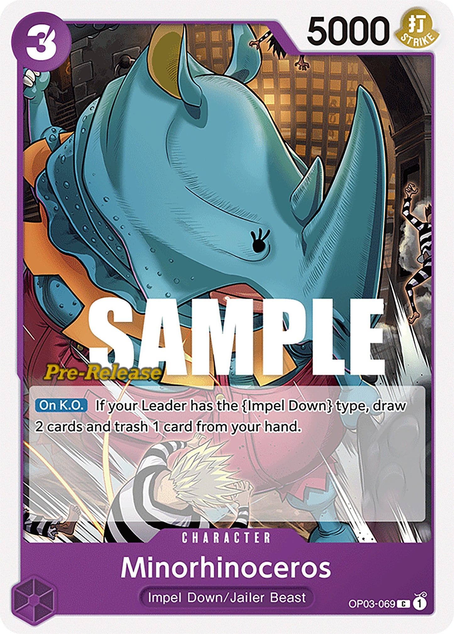 Image for Minorhinoceros (OP03-069) (Pillars of Strength Pre-Release Cards) - One Piece Card Game