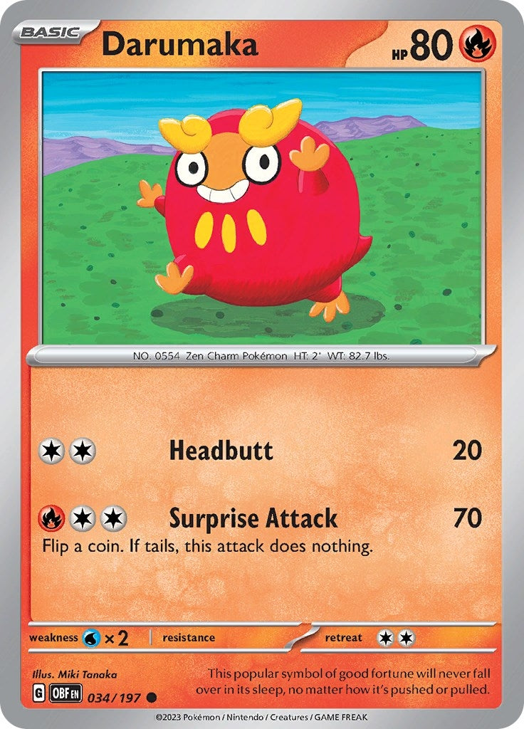 Image for Darumaka (034/197) (SV03: Obsidian Flames) - Pokemon