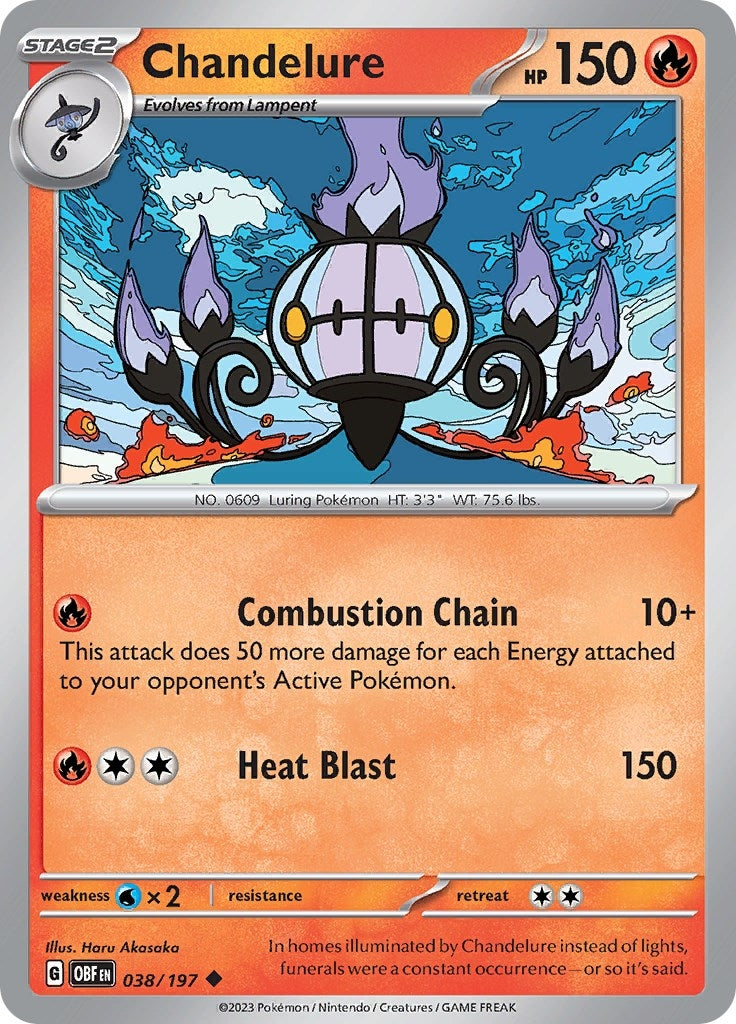 Image for Chandelure (038/197) (SV03: Obsidian Flames) - Pokemon
