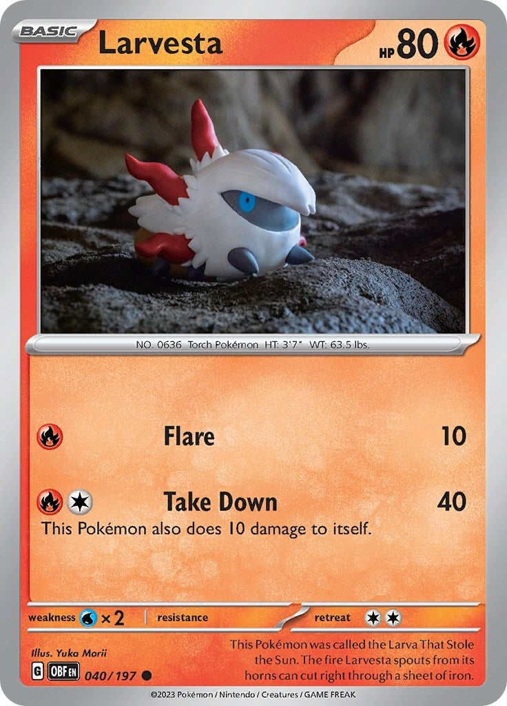 Image for Larvesta (040/197) (SV03: Obsidian Flames) - Pokemon
