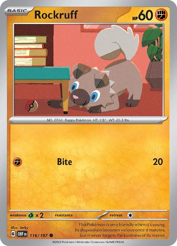 Image for Rockruff (116/197) (SV03: Obsidian Flames) - Pokemon