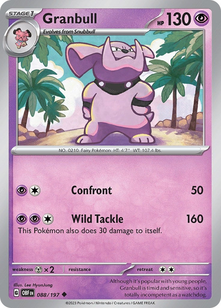 Image for Granbull (088/197) (SV03: Obsidian Flames) - Pokemon