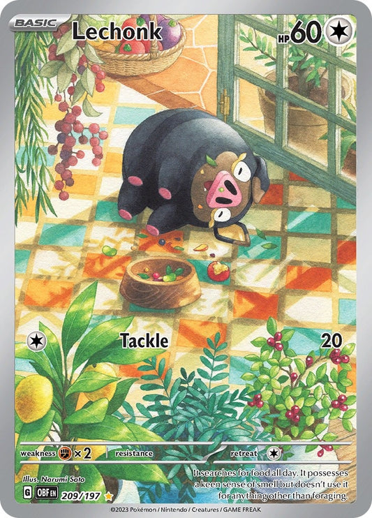 Image for Lechonk (209/197) (SV03: Obsidian Flames) - Pokemon