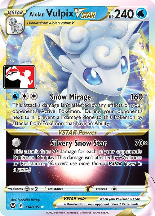 Image for Alolan Vulpix VSTAR (034/195) (Prize Pack Series Cards) - Pokemon