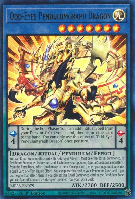 Image for Odd-Eyes Pendulumgraph Dragon (MP23-EN079) (25th Anniversary Tin: Dueling Heroes Mega Pack) (MP23) - YuGiOh