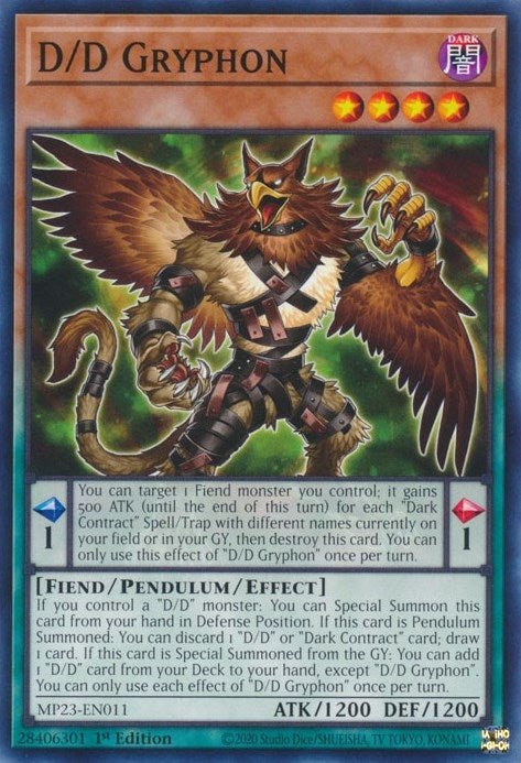 Image for D/D Gryphon (MP23-EN011) (25th Anniversary Tin: Dueling Heroes Mega Pack) (MP23) - YuGiOh