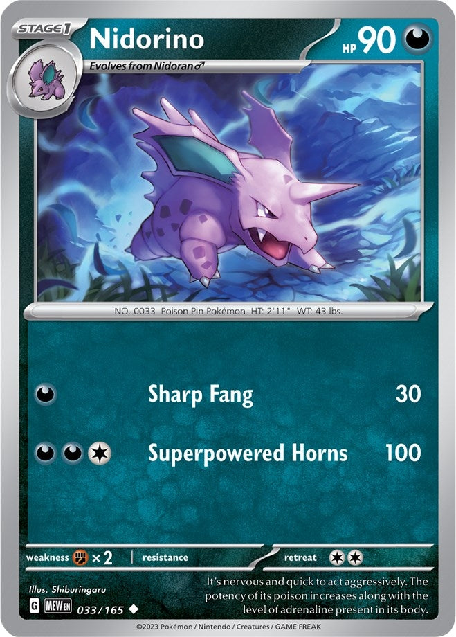 Image for Nidorino (033/165) (SV: Scarlet & Violet 151) - Pokemon