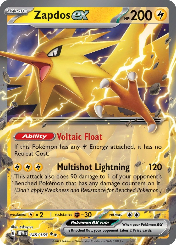 Image for Zapdos ex (145/165) (SV: Scarlet & Violet 151) - Pokemon