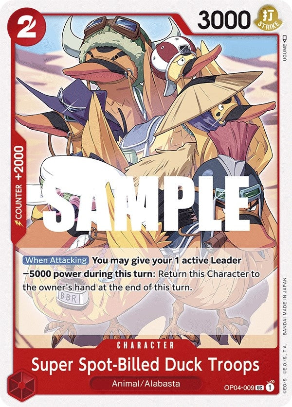 Image for Super Spot-Billed Duck Troops (OP04-009) (Kingdoms of Intrigue) - One Piece Card Game