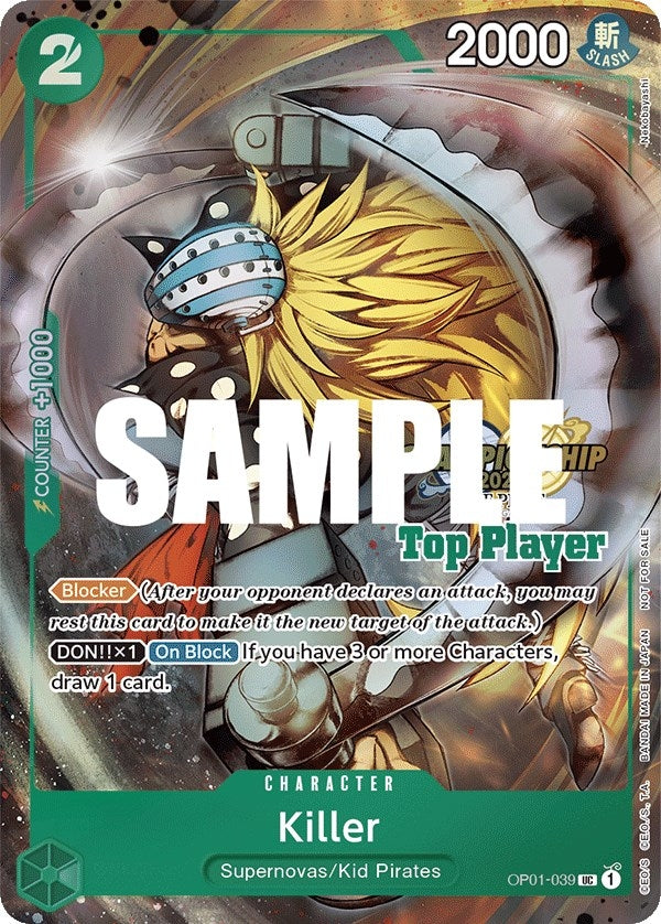 Image for Killer (CS 2023 Top Players Pack) (OP01-039) (One Piece Promotion Cards) - One Piece Card Game