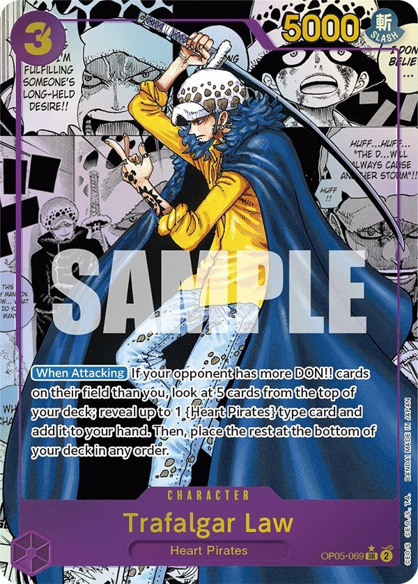 Image for Trafalgar Law (069) (Alternate Art) (Manga) (OP05-069) (Awakening of the New Era) - One Piece Card Game