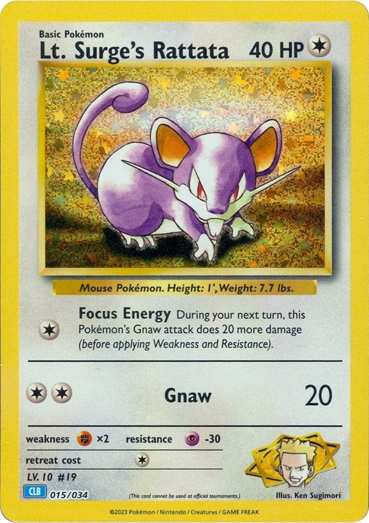 Image for Lt. Surge's Rattata (015/034) (Trading Card Game Classic) - Pokemon