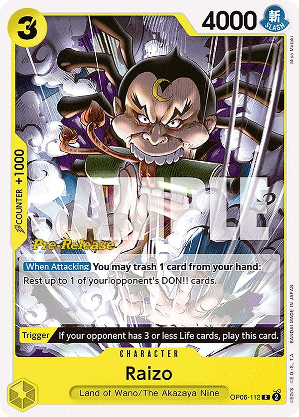 Image for Raizo (OP06-112) (Wings of the Captain Pre-Release Cards) - One Piece Card Game