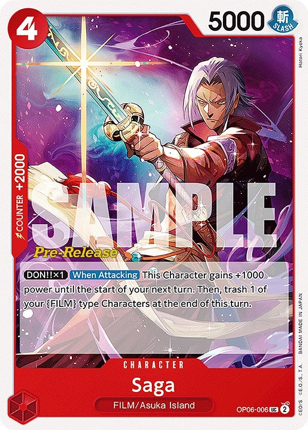 Image for Saga (OP06-006) (Wings of the Captain Pre-Release Cards) - One Piece Card Game