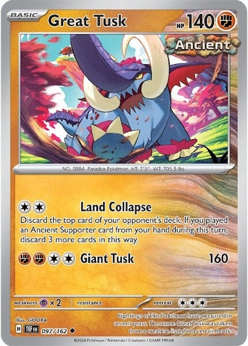 Image for Great Tusk (097/162) (SV05: Temporal Forces) - Pokemon