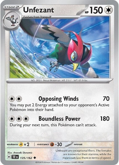 Image for Unfezant (135/162) (SV05: Temporal Forces) - Pokemon