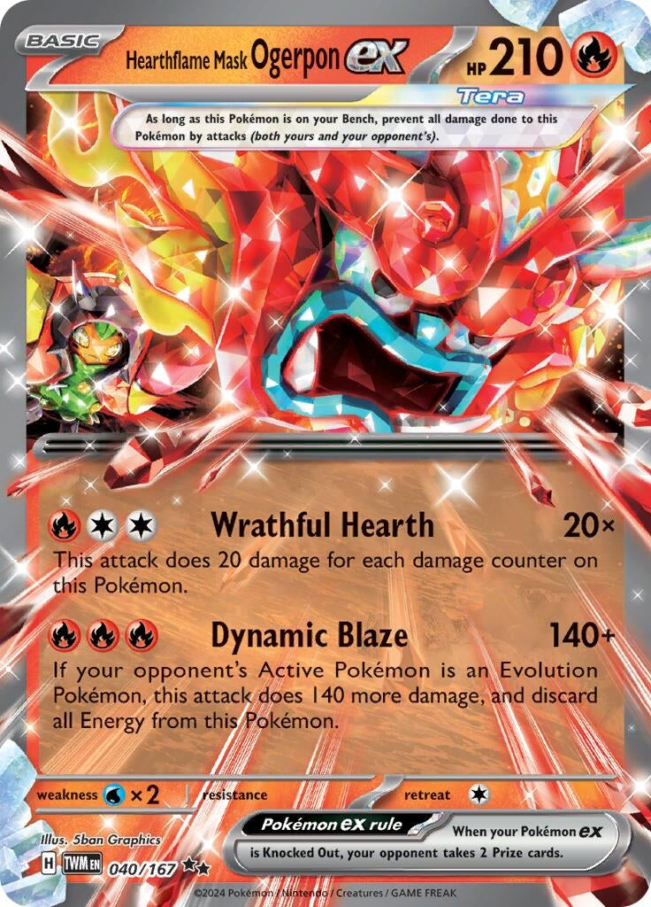 Image for Hearthflame Mask Ogerpon ex (040/167) (SV06: Twilight Masquerade) - Pokemon