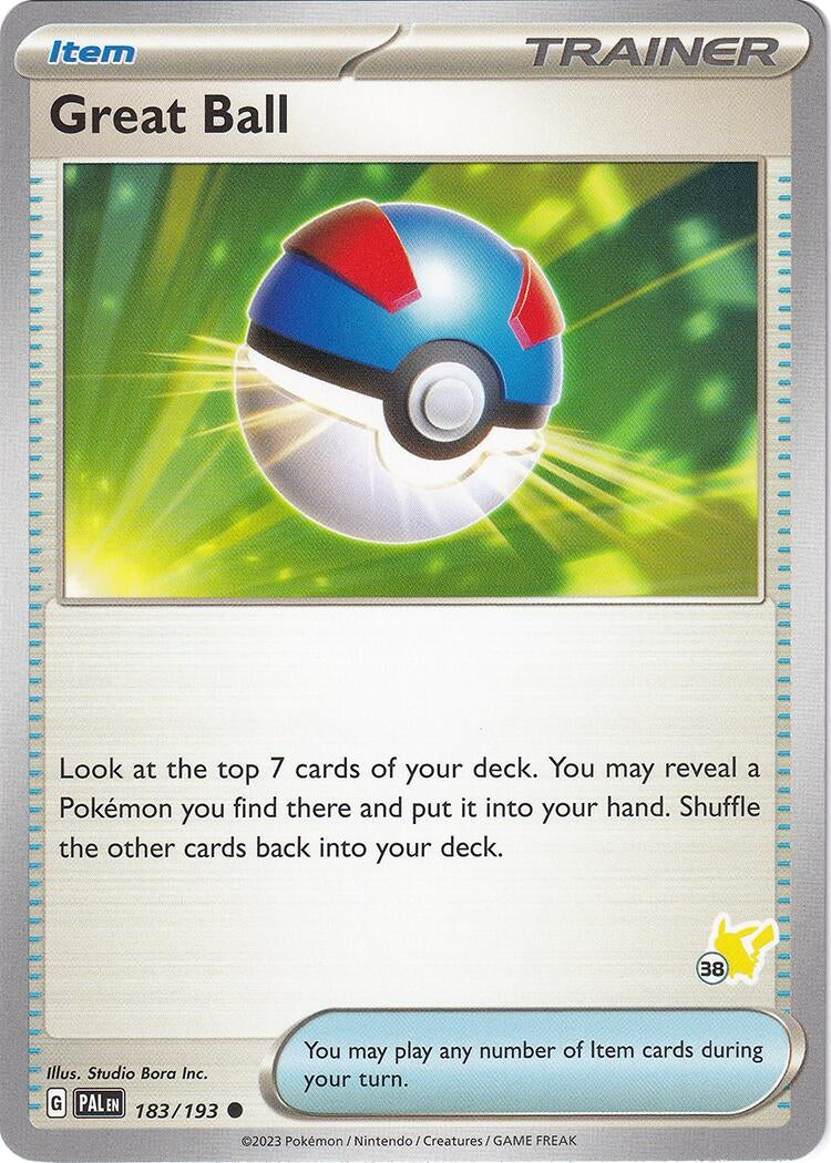 Image for Great Ball - Pikachu 38 (183/193) (Battle Academy 2024) - Pokemon