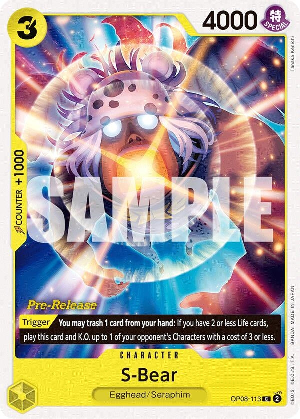 Image for S-Bear (OP08-113) (Two Legends Pre-Release Cards) - One Piece Card Game