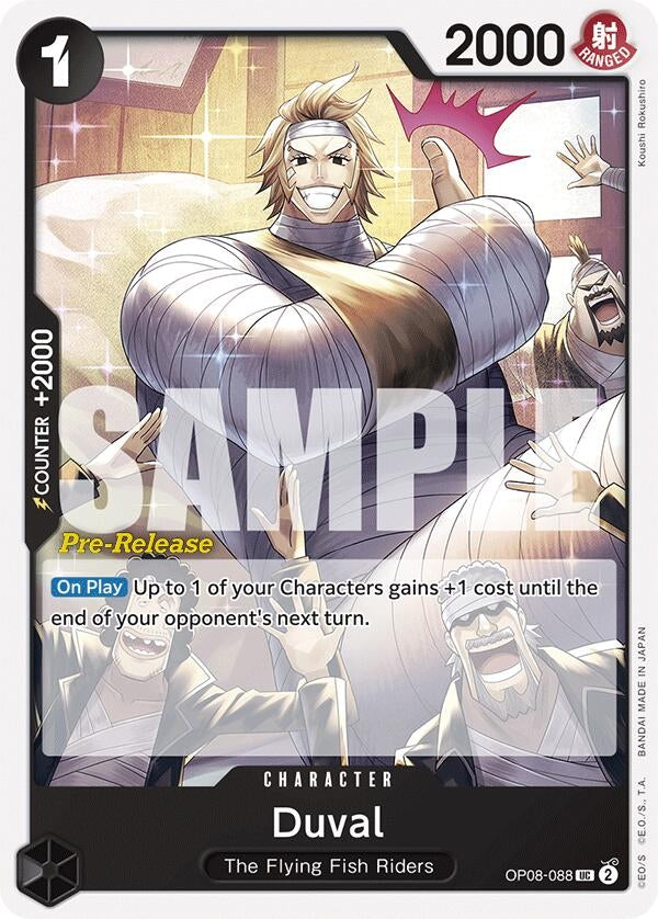 Image for Duval (OP08-088) (Two Legends Pre-Release Cards) - One Piece Card Game