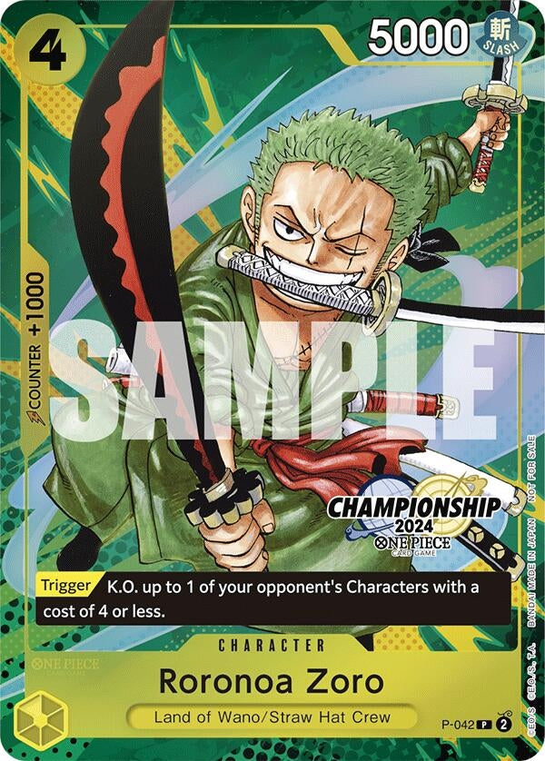 Image for Roronoa Zoro (CS 2024 Event Pack Finalist) (P-042) (One Piece Promotion Cards) - One Piece Card Game