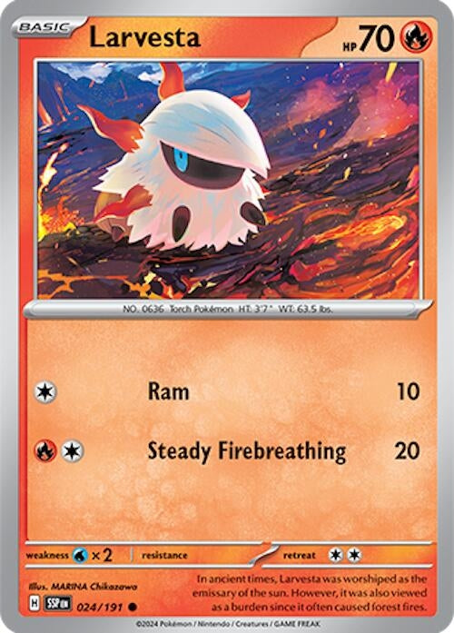 Image for Larvesta (024/191) (SV08: Surging Sparks) - Pokemon