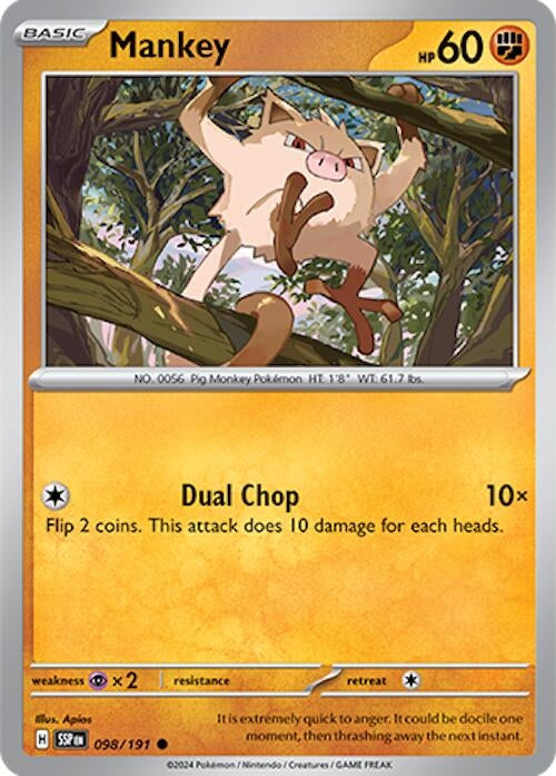 Image for Mankey (098/191) (SV08: Surging Sparks) - Pokemon