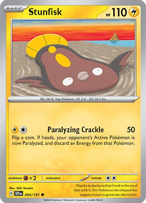 Image for Stunfisk (064/191) (SV08: Surging Sparks) - Pokemon