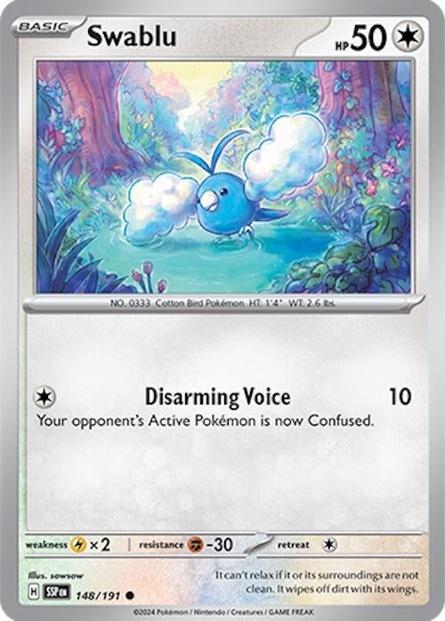 Image for Swablu (148/191) (SV08: Surging Sparks) - Pokemon