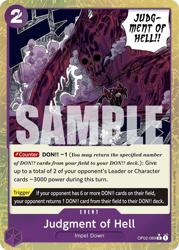 Image for Judgment of Hell (Textured Foil) (OP02-089) (Premium Booster -The Best-) - One Piece Card Game