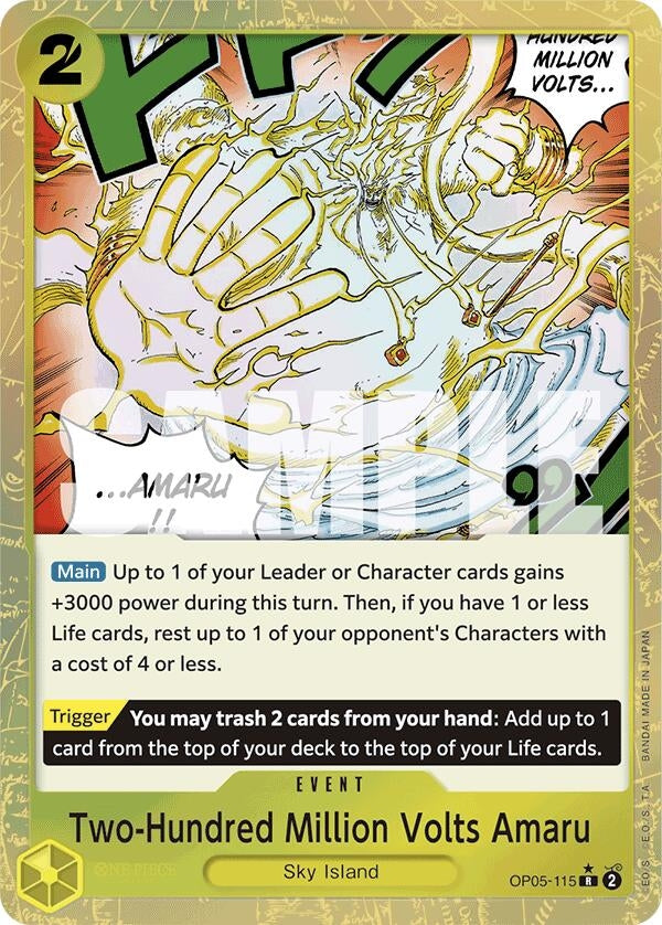 Image for Two-Hundred Million Volts Amaru (Textured Foil) (OP05-115) (Premium Booster -The Best-) - One Piece Card Game