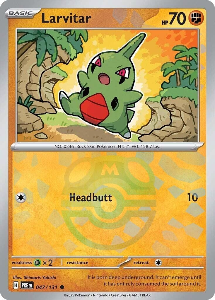 Image for Larvitar (Master Ball Pattern) (047/131) (SV: Prismatic Evolutions) - Pokemon
