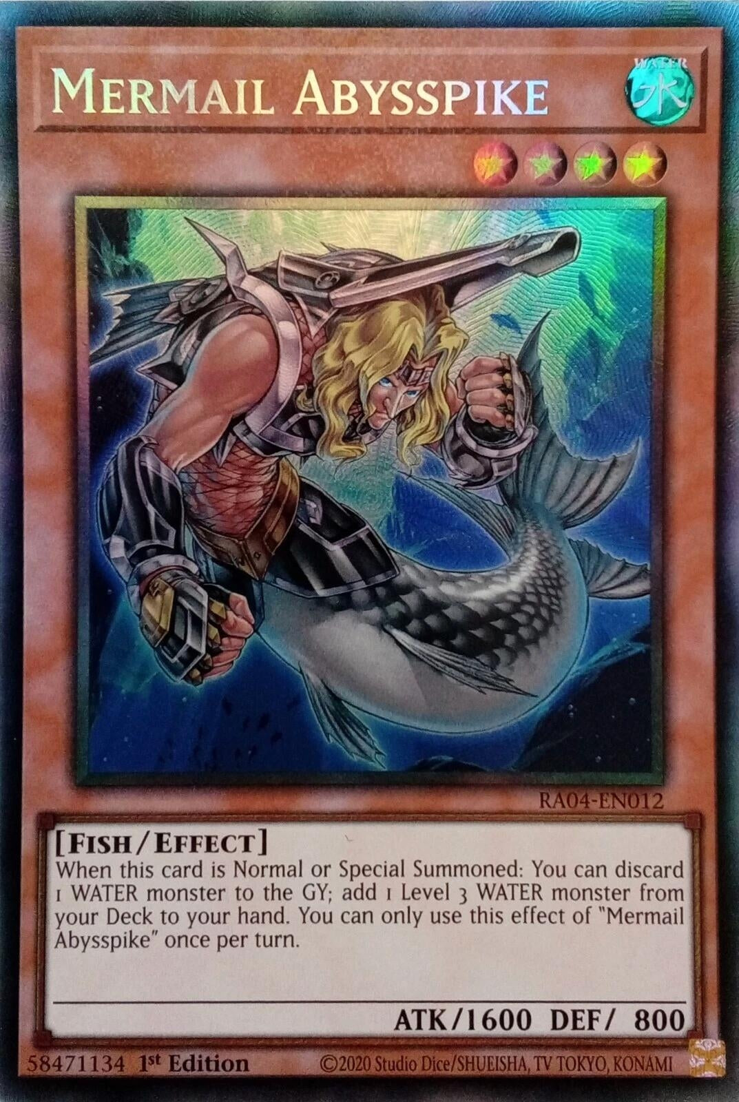 Image for Mermail Abysspike (PCR) (RA04-EN012) (Quarter Century Stampede) (RA04) - YuGiOh