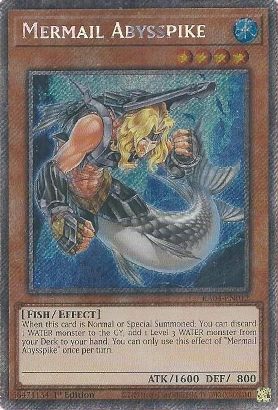 Image for Mermail Abysspike (Platinum Secret Rare) (RA04-EN012) (Quarter Century Stampede) (RA04) - YuGiOh