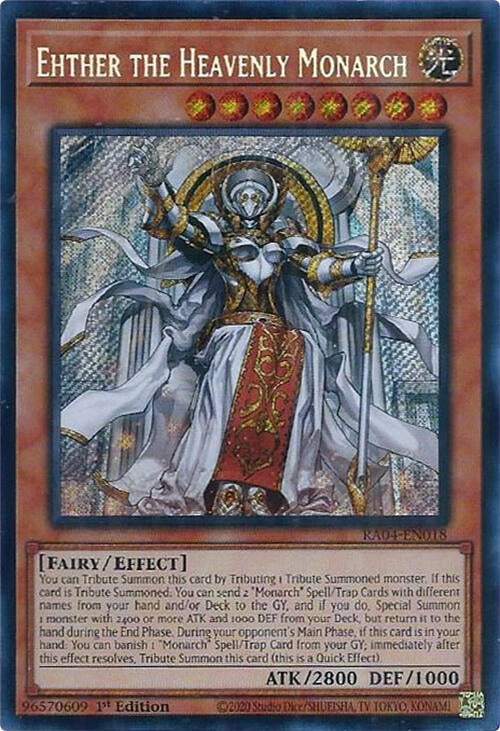 Image for Ehther the Heavenly Monarch (Secret Rare) (RA04-EN018) (Quarter Century Stampede) (RA04) - YuGiOh
