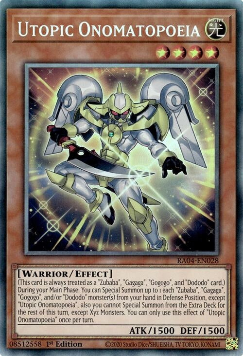Image for Utopic Onomatopoeia (PCR) (RA04-EN028) (Quarter Century Stampede) (RA04) - YuGiOh