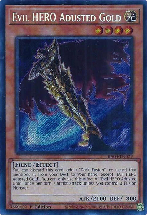 Image for Evil HERO Adusted Gold (Secret Rare) (RA04-EN029) (Quarter Century Stampede) (RA04) - YuGiOh
