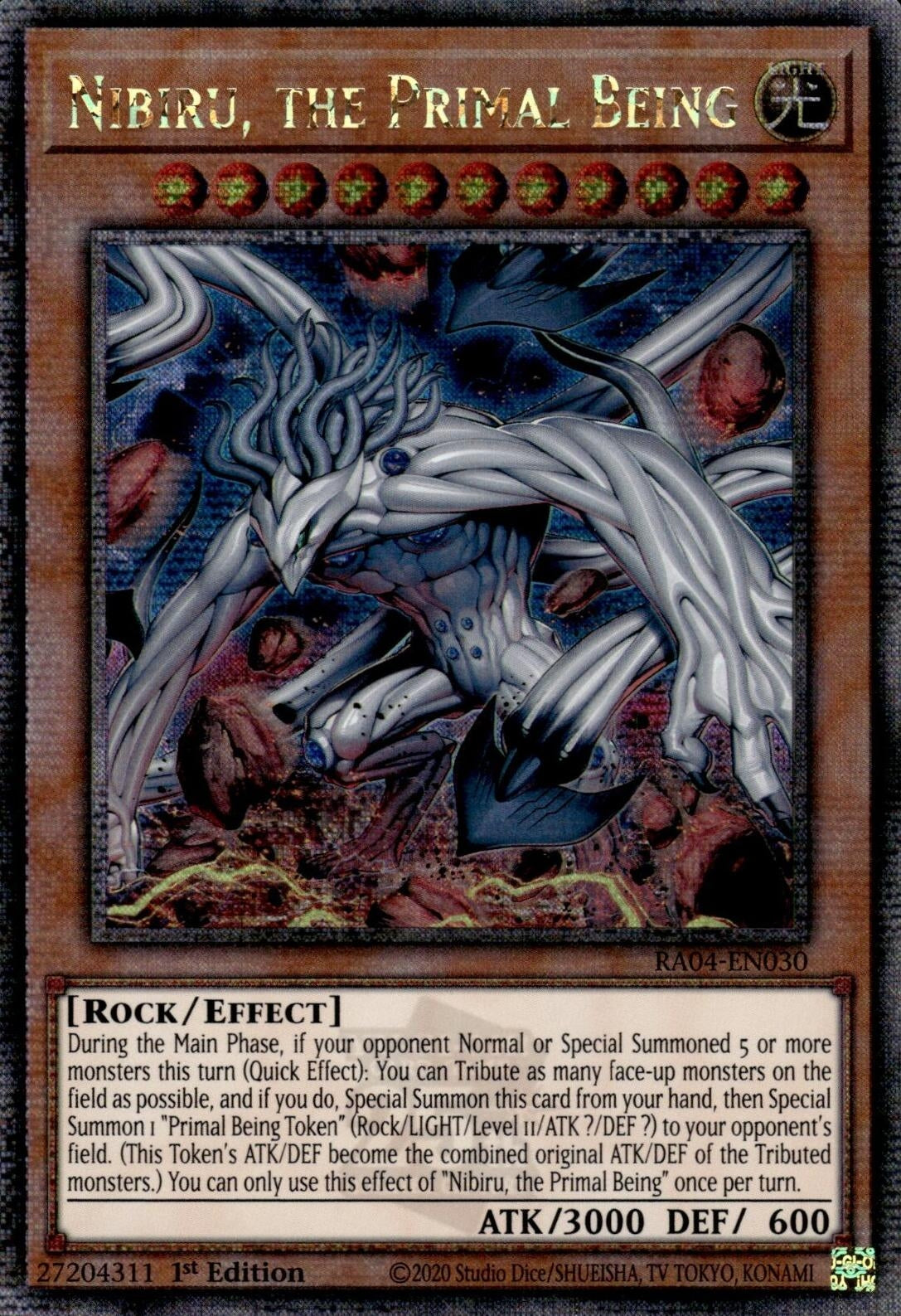 Image for Nibiru, the Primal Being (New Art) (Quarter Century Secret Rare) (RA04-EN030) (Quarter Century Stampede) (RA04) - YuGiOh