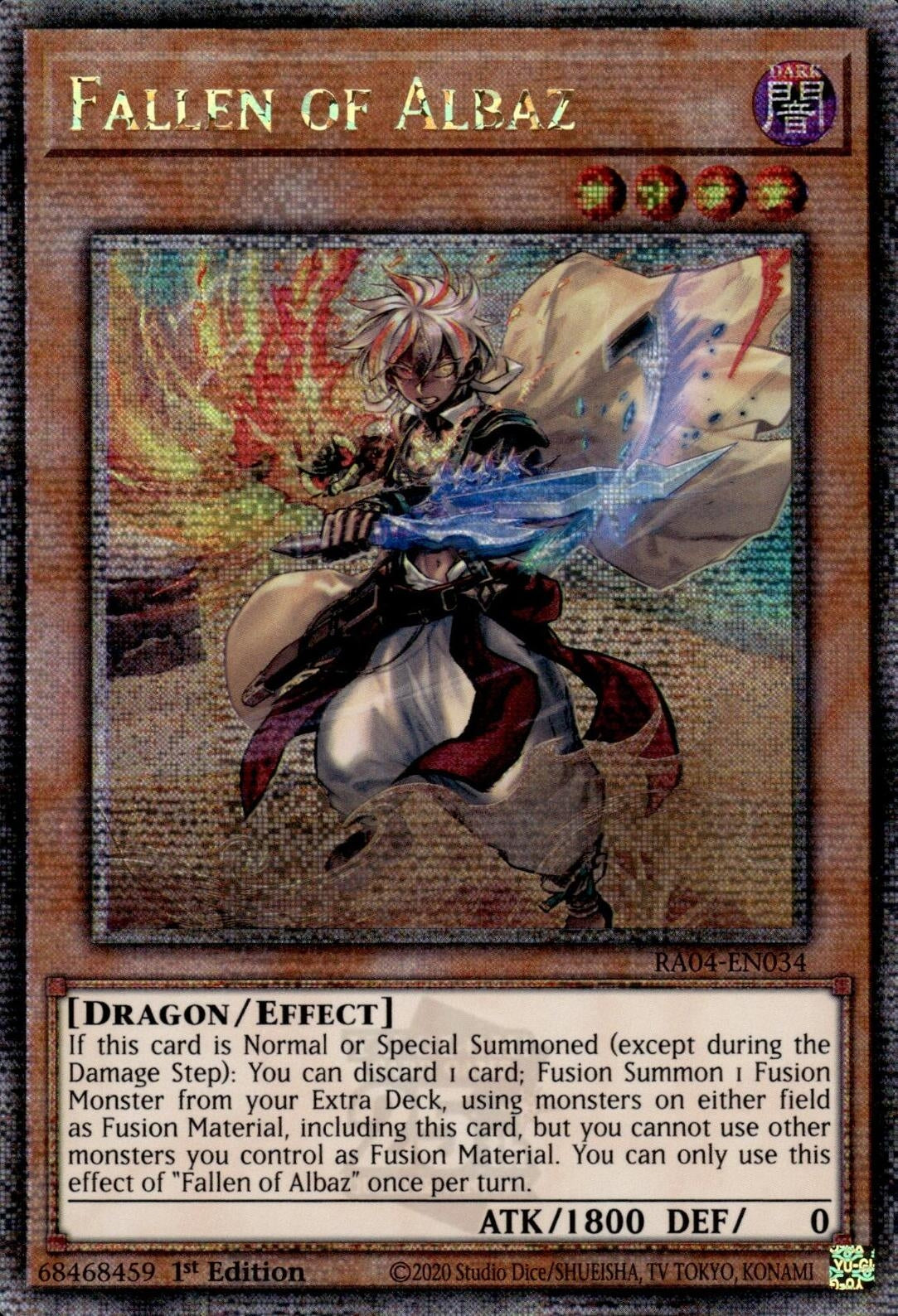 Image for Fallen of Albaz (New Art) (Quarter Century Secret Rare) (RA04-EN034) (Quarter Century Stampede) (RA04) - YuGiOh