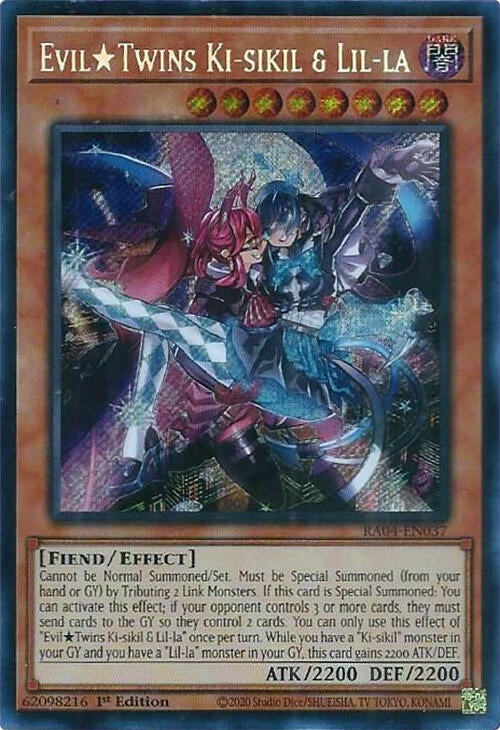 Image for Evil Twins Ki-sikil & Lil-la (Secret Rare) (RA04-EN037) (Quarter Century Stampede) (RA04) - YuGiOh