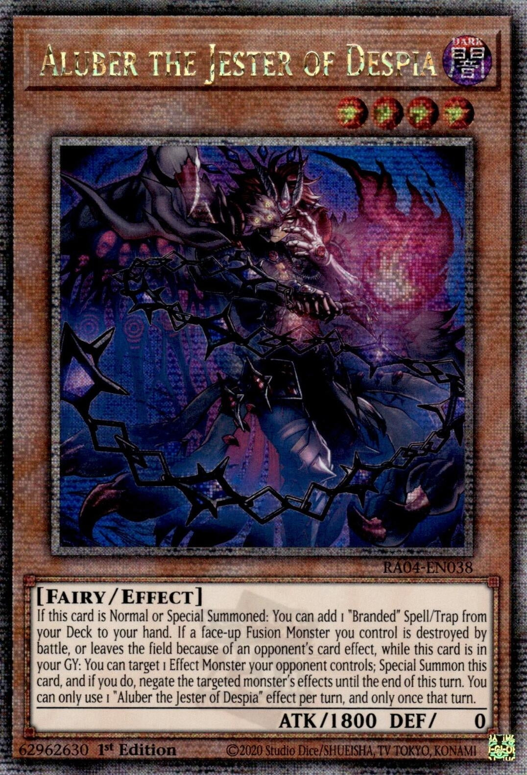 Image for Aluber the Jester of Despia (New Art) (Quarter Century Secret Rare) (RA04-EN038) (Quarter Century Stampede) (RA04) - YuGiOh